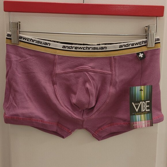Andrew Christian Other - Vintage AC Grape Color Vibe Trunks w/Almost Naked Pouch - Small